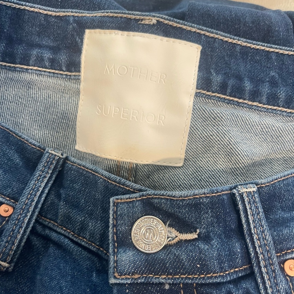 MOTHER Women's Dark Blue Denim Flare Jeans
